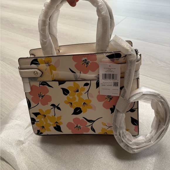 Kate Spade Floral Cream and Pink Handbag
